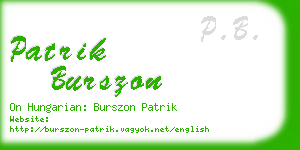 patrik burszon business card